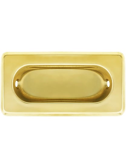 Beveled Edge Recessed Sash Lift in Unlacquered Brass.